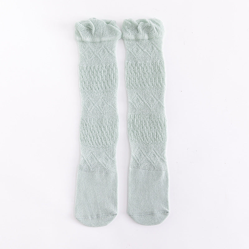 Niños al por mayor Calcetines de malla de verano de algodón calcetines de mosquito delgados